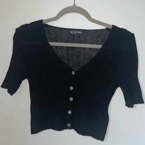 PrettyLittle Thing knit button up crop top